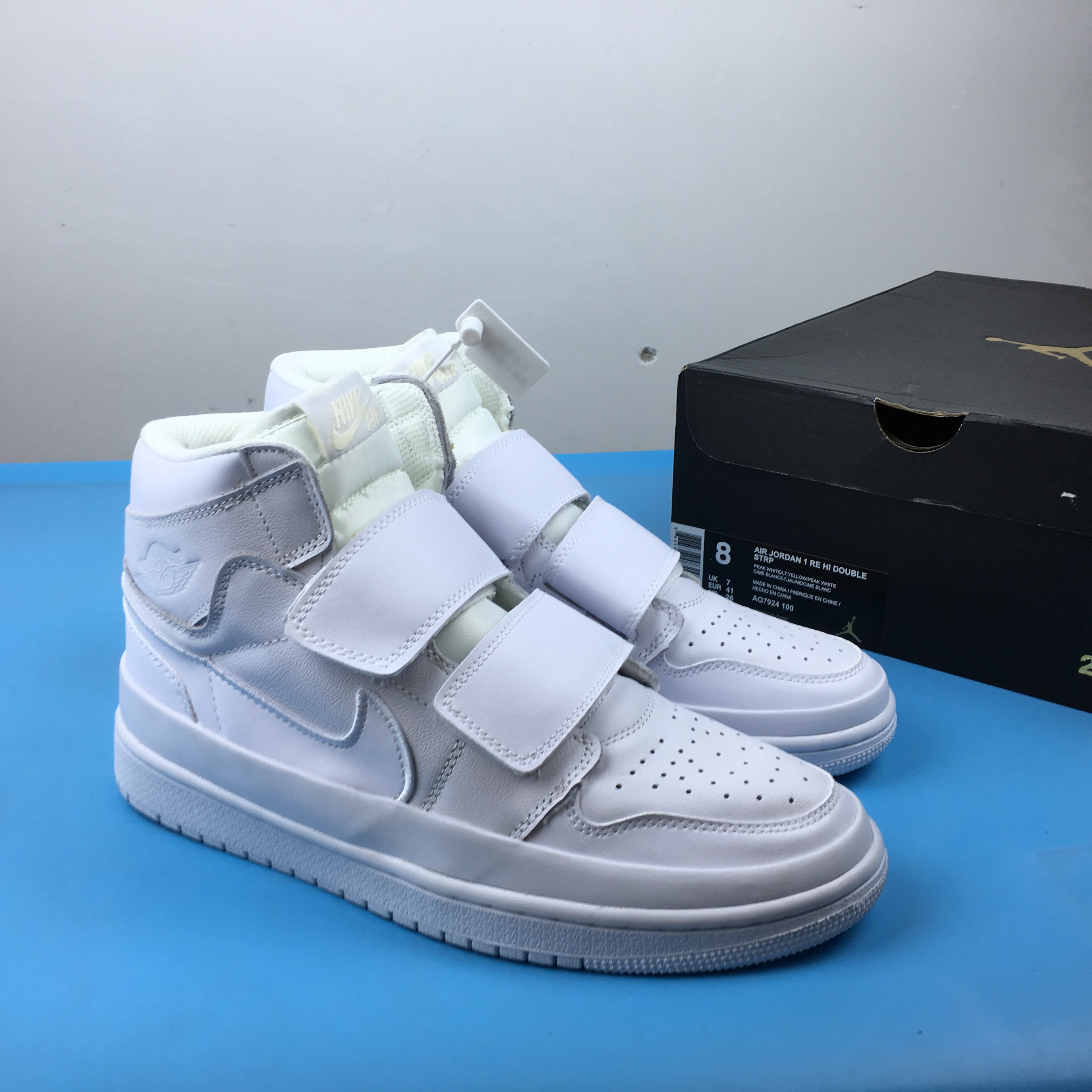 Air Jordan 1 High Double Strap All White - Click Image to Close